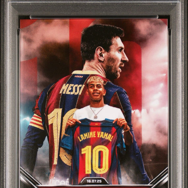 Carte Panini Megacracks 2024-25 – Lamine Yamal & Lionel Messi Flashback, FC Barcelone