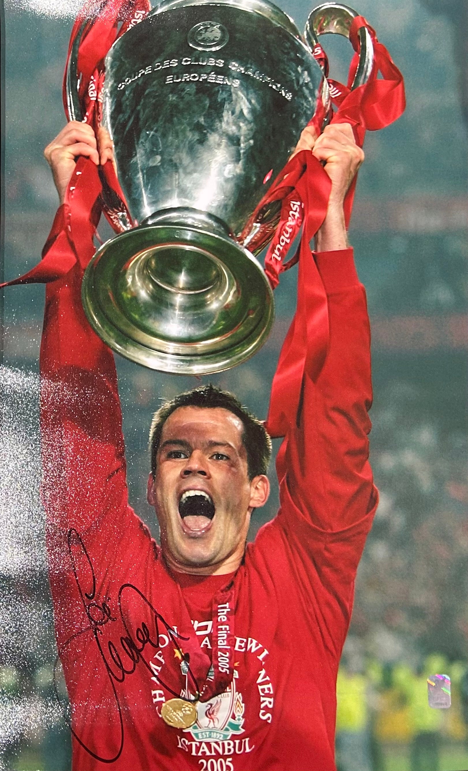 Jamie Carragher Signed "Istanbul Hero" Photo – 2005 Champions League Winner (Unframed)
