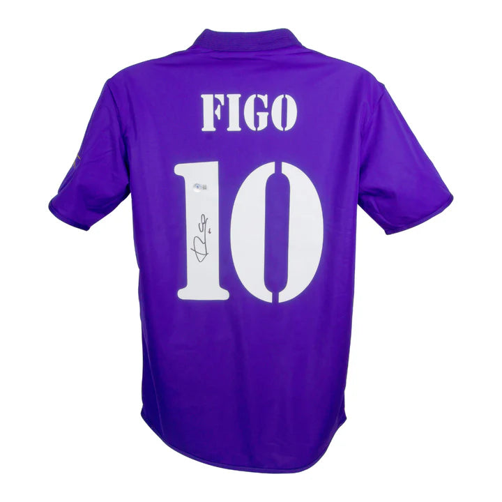 Luis Figo Signed Real Madrid FC Home Soccer Jersey #10 with Beckett COA (Boxed)