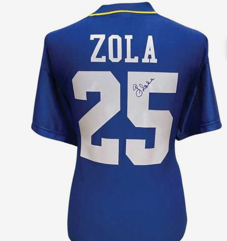 Gianfranco Zola Signed 1997 Fa Final Cup Chelsea Shirt