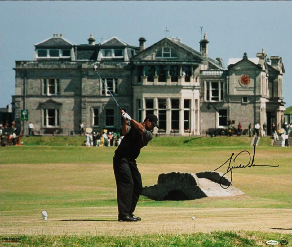 Tiger Woods Signed Photo: 2000 British Open 20 x 24 (Framed)