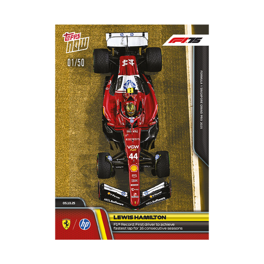 Topps NOW Lewis Hamilton Formula 1 Fast Lap Trading Card /50
