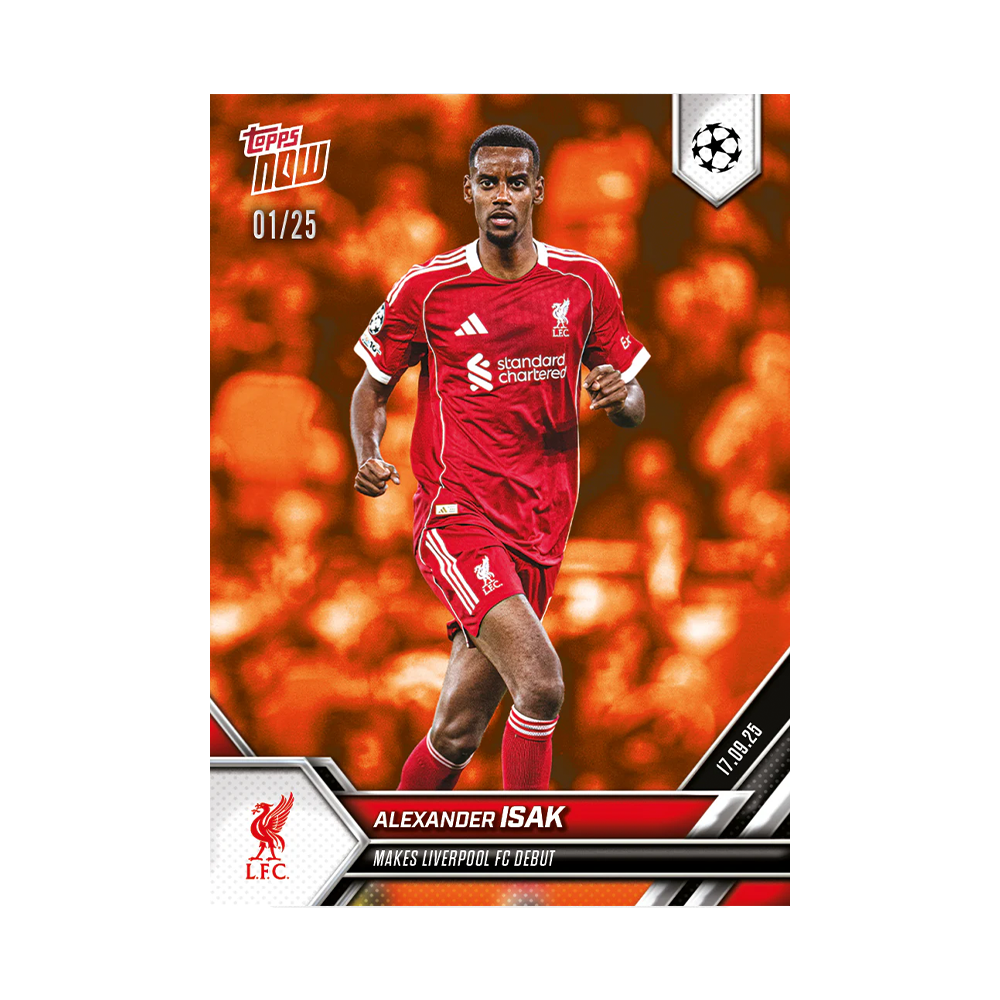 Topps NOW 2025 Alexander Isak Debut Trading Card /25
