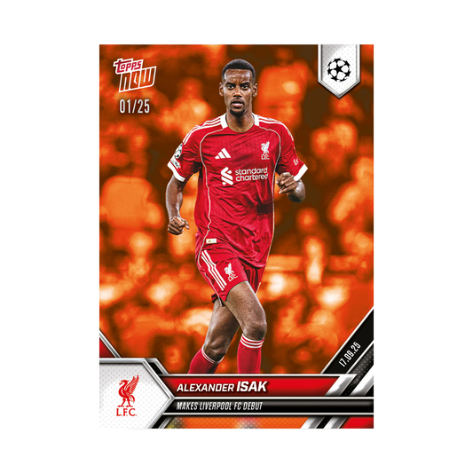 Topps NOW 2025 Alexander Isak Debut Trading Card /25