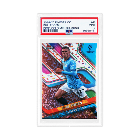 Topps Finest Phil Foden 2024/25 Rose Gold Mini Diamond /50 Trading Card
