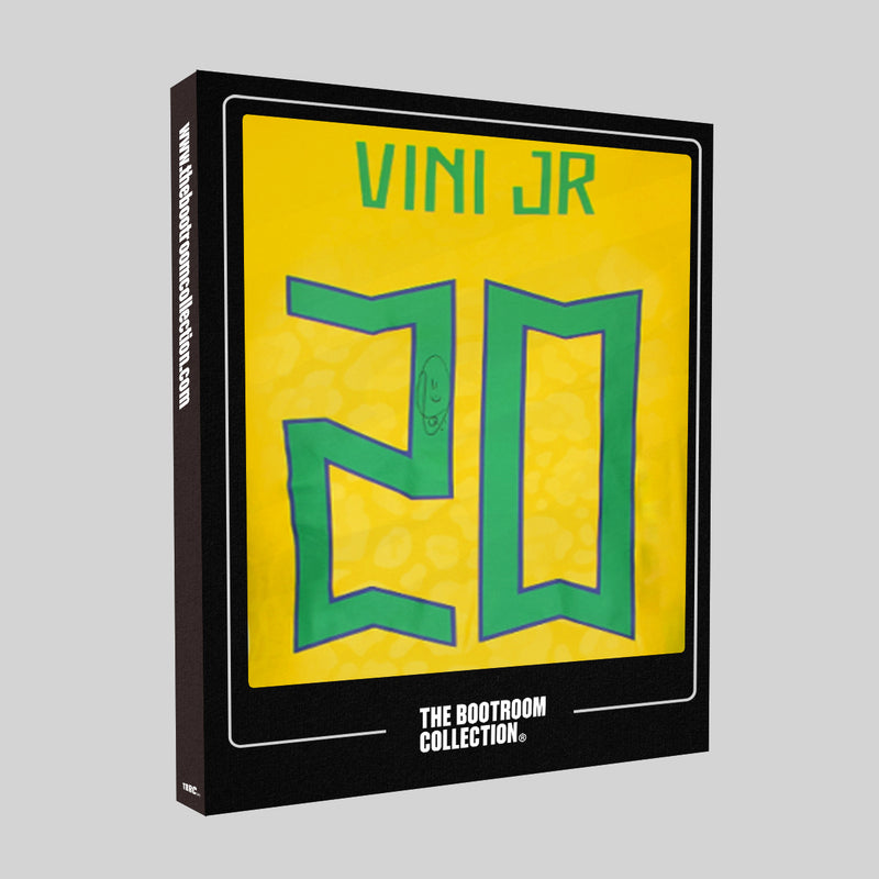 Vinicius Jr Back Signed Brazil 2022 Home Shirt with Fan Style Numbers