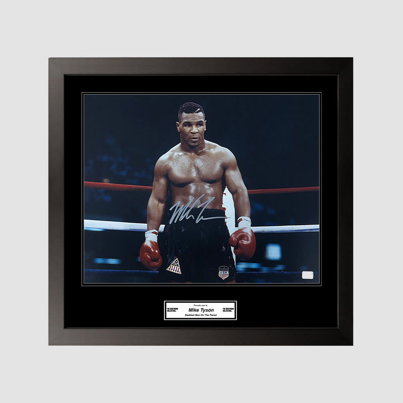 Mike Tyson Signed Boxing Photo: Baddest Man On The Planet (Framed)