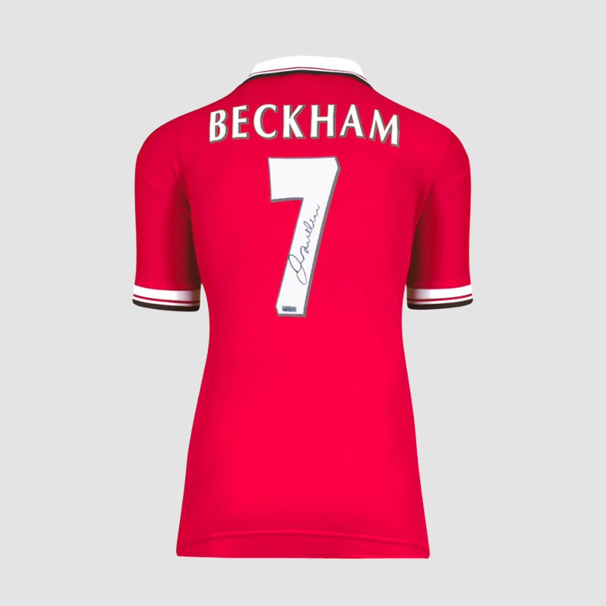 David Beckham Official UEFA Champions League Back Signed Manchester United 1999 Home Shirt