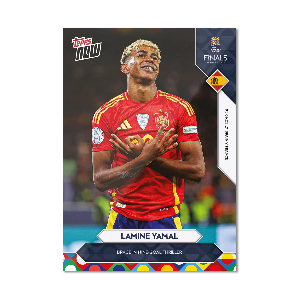 Topps NOW Lamine Yamal 2025 UEFA Nations League Trading Card (PSA 10)