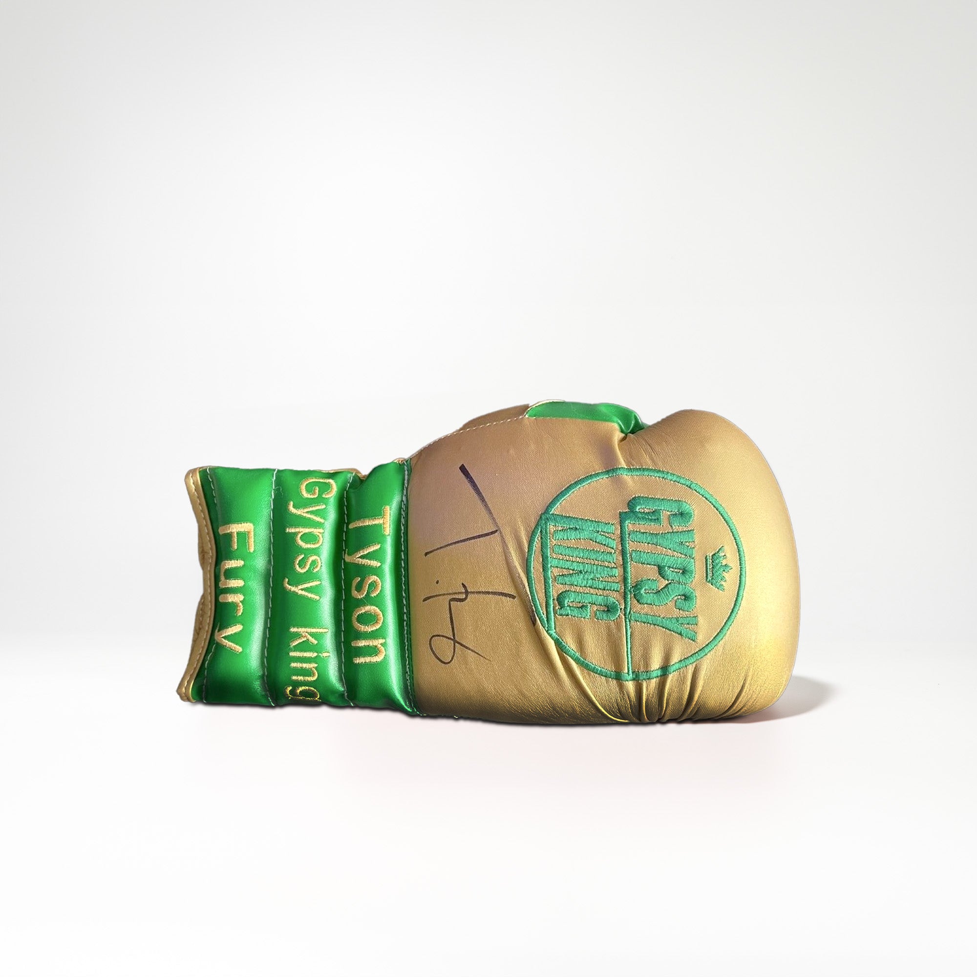 Tyson Fury Signed Gold/Green Boxing Glove - Gypsy King