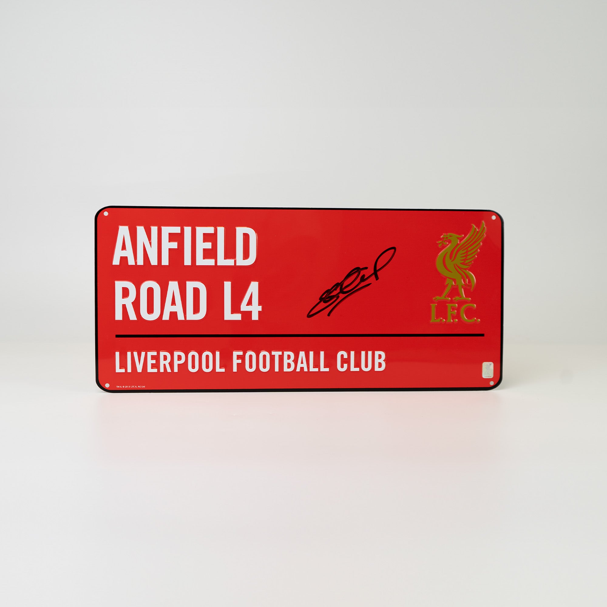 Steven Gerrard Signed LFC Anfield Red Road Sign