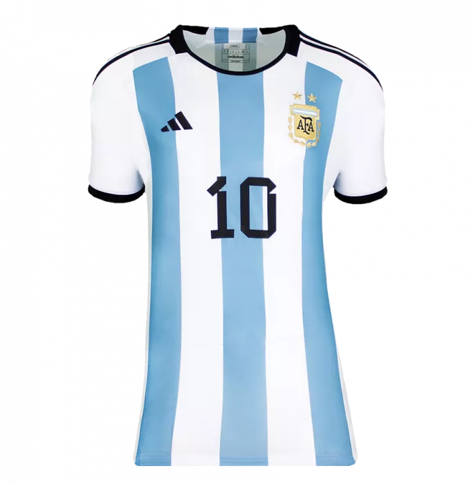 Lionel Messi 2022 Argentina Home Signed Shirt: Two Star Edition