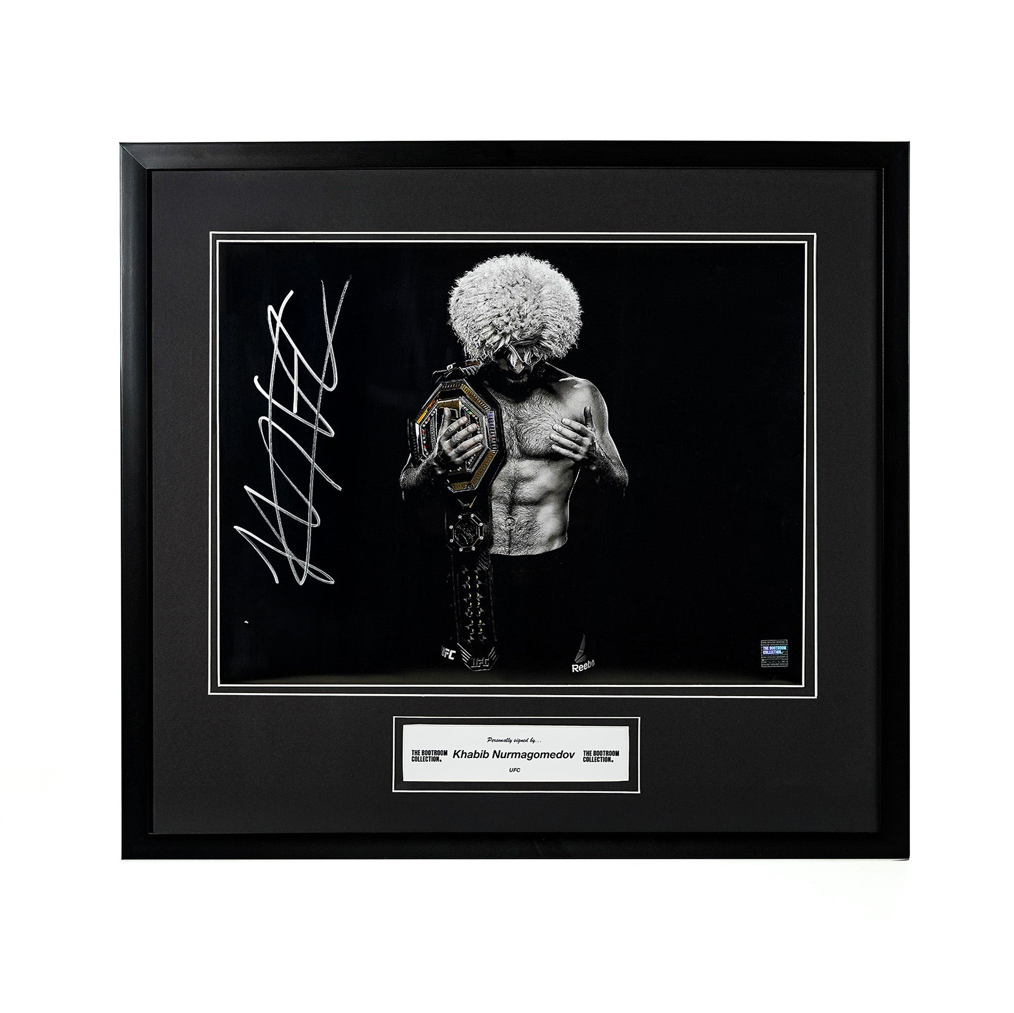 Khabib Nurmagomedov Signed Framed UFC Championship Belt Portrait