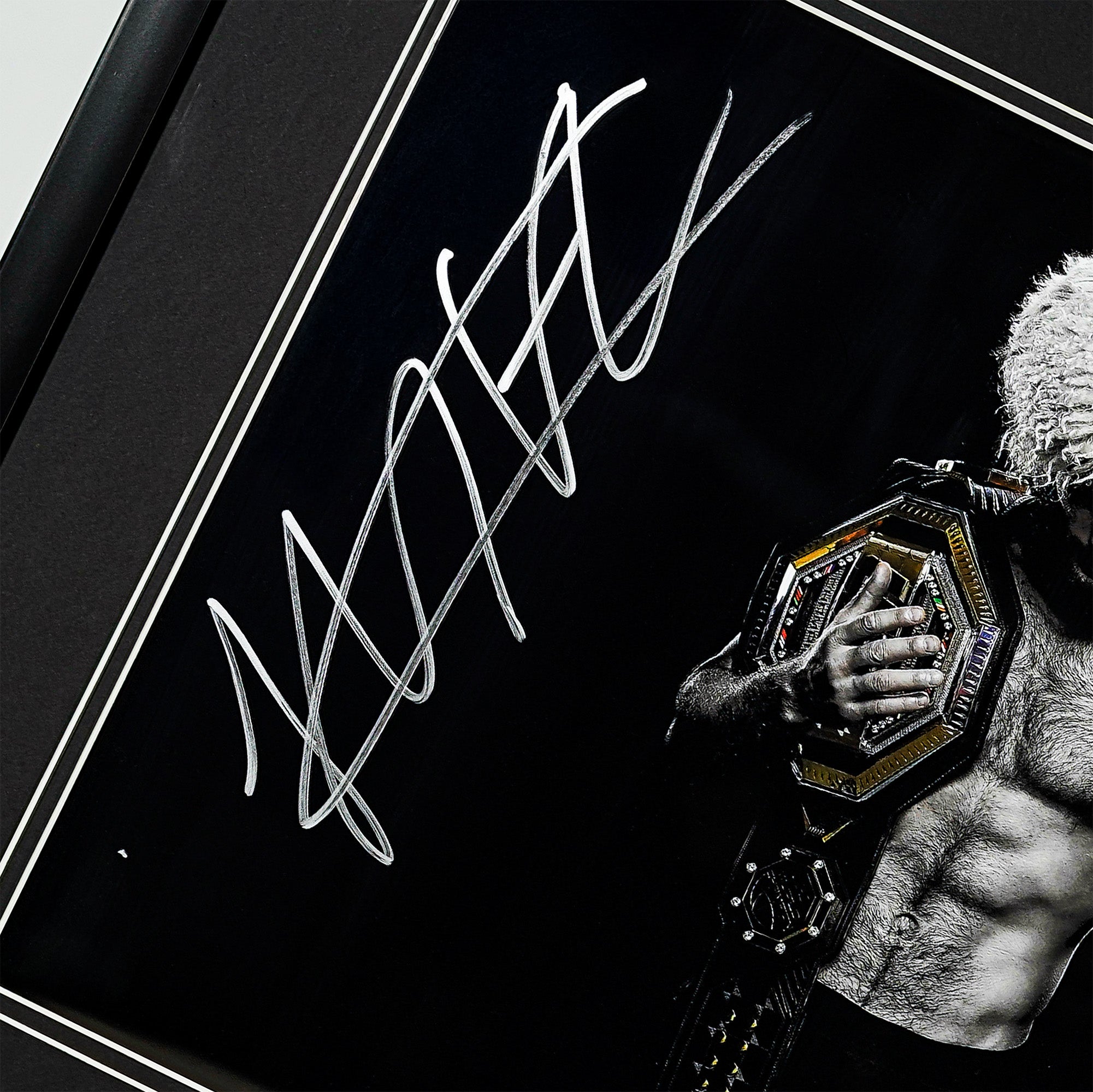 Khabib Nurmagomedov Signed Framed UFC Championship Belt Portrait
