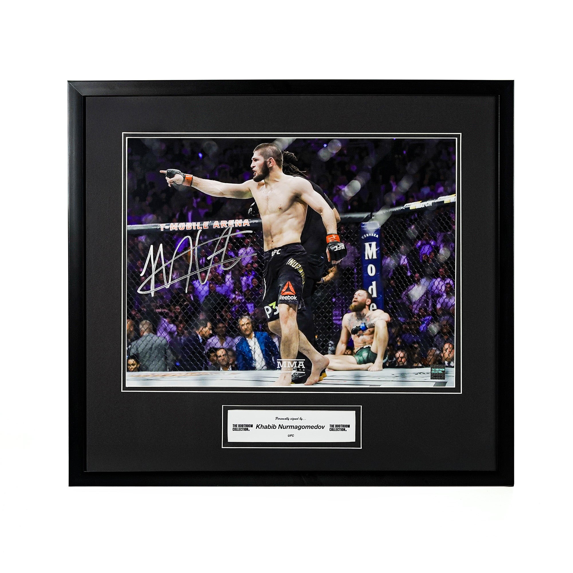 Khabib Nurmagomedov Signed Framed UFC Photo-Iconic Octagon Victory Moment