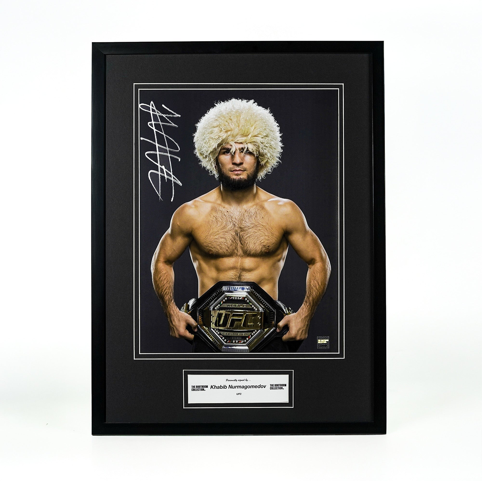 Khabib Nurmagomedov Signed Framed UFC Championship Belt Portrait