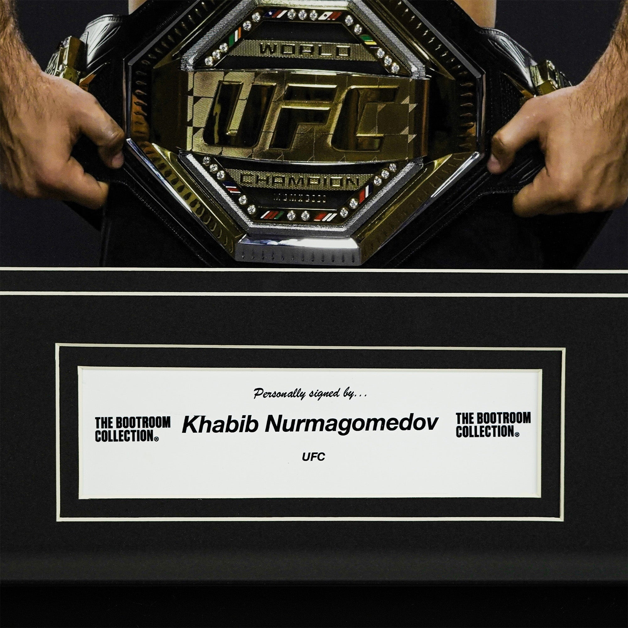 Khabib Nurmagomedov Signed Framed UFC Championship Belt Portrait