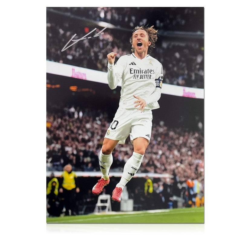 Luka Modric Signed Real Madrid Football Photo: Goal Celebration