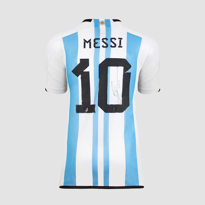 Lionel Messi Official Back Signed Argentina 2022 Home Shirt