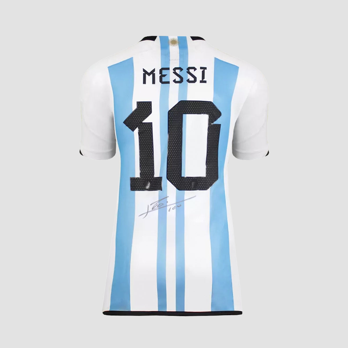 LIONEL MESSI OFFICIAL BACK SIGNED ARGENTINA 2022 HOME SHIRT: TWO STAR EDITION