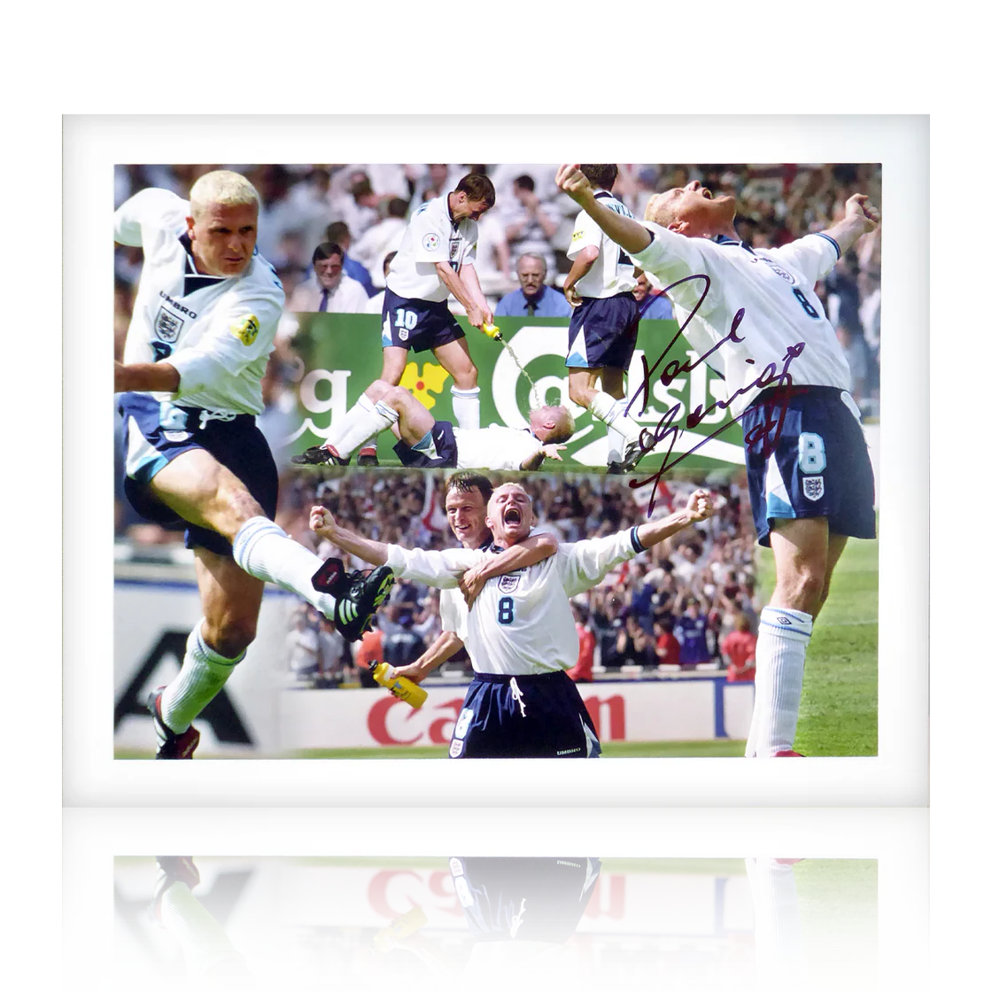 PAUL GASCOIGNE MONTAGE SIGNED PHOTO