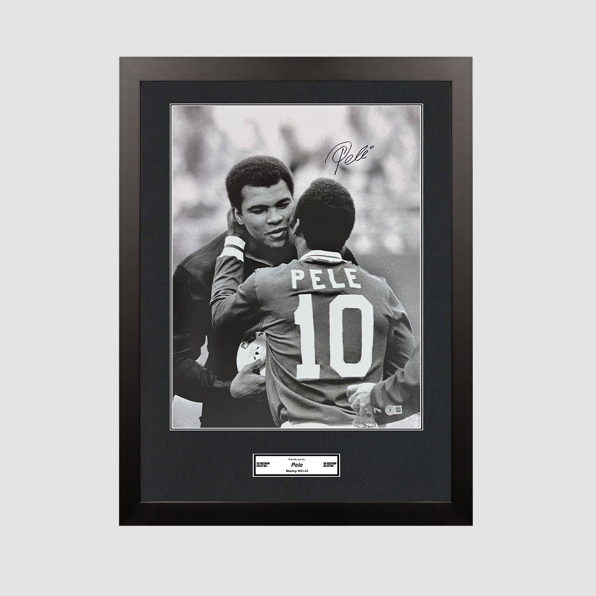 Pele Signed Image: Meeting Muhammad Ali