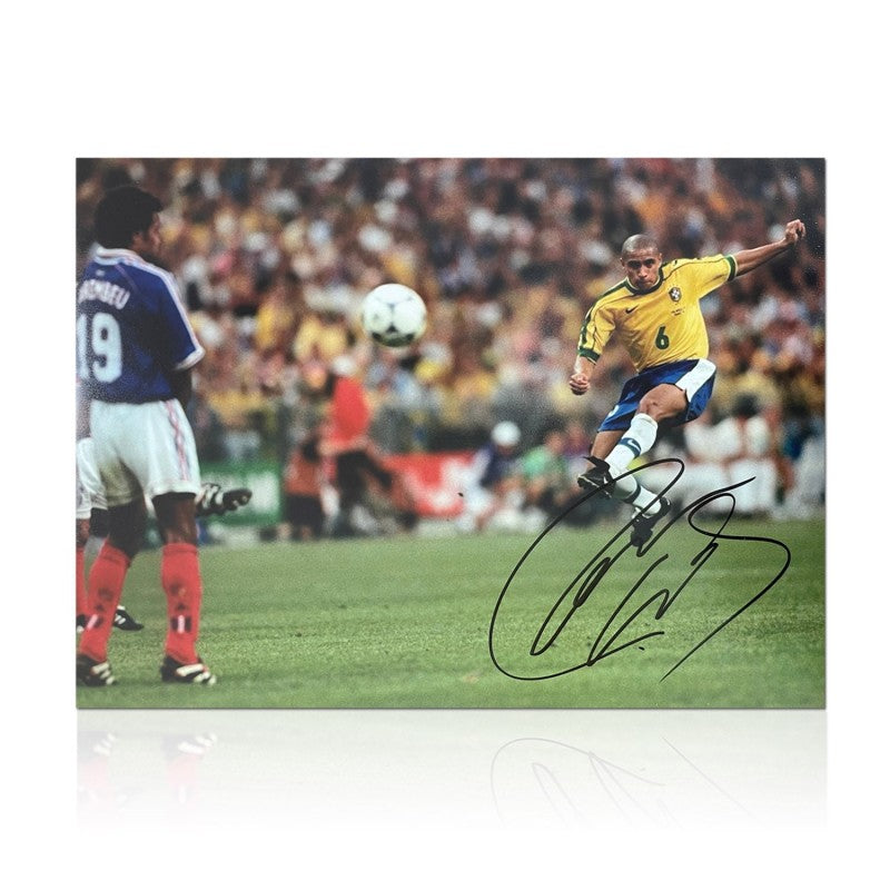 Roberto Carlos Signed Brazil Football Photo
