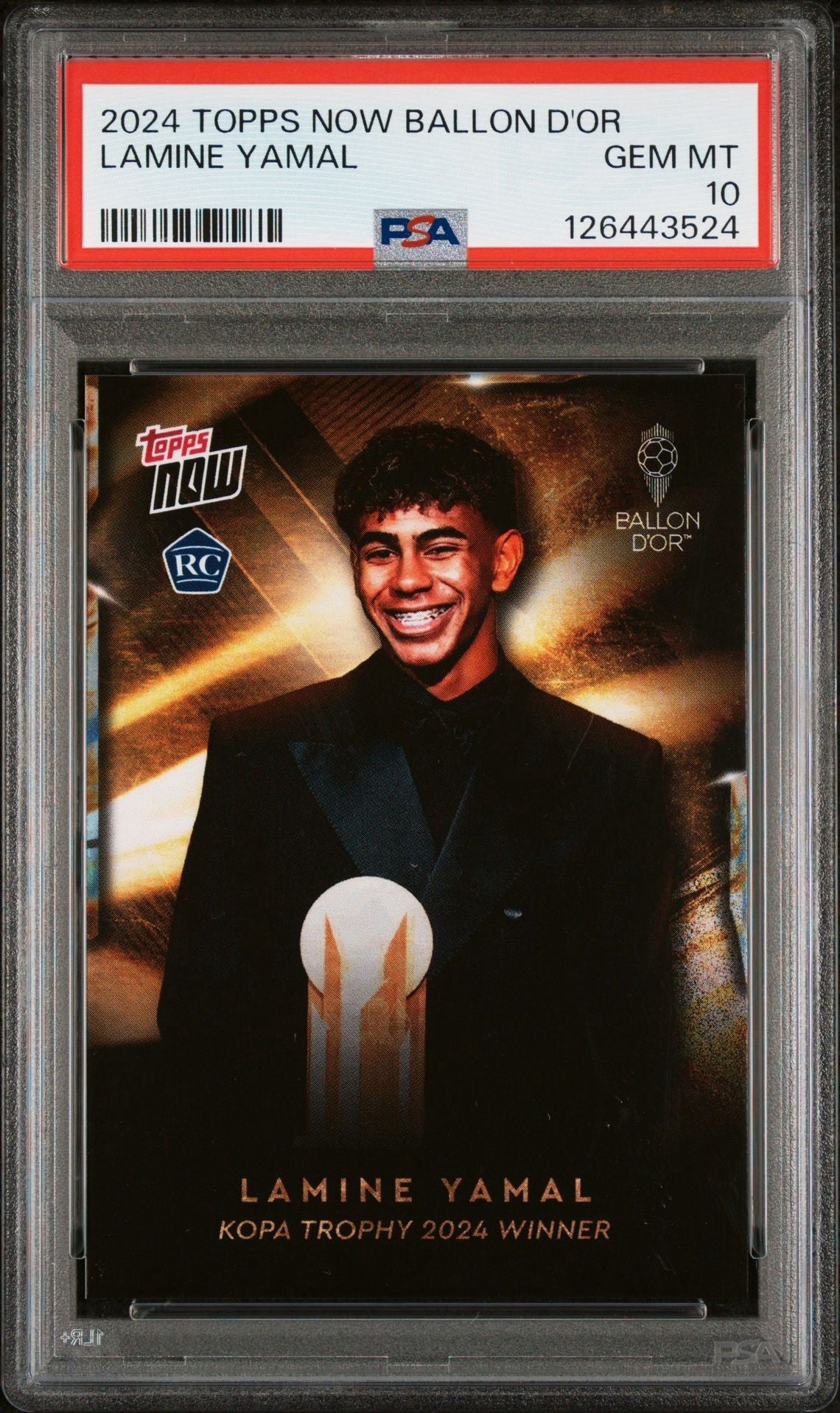 Topps NOW Lamine Yamal 2024 Kopa Trophy Winner PSA 10