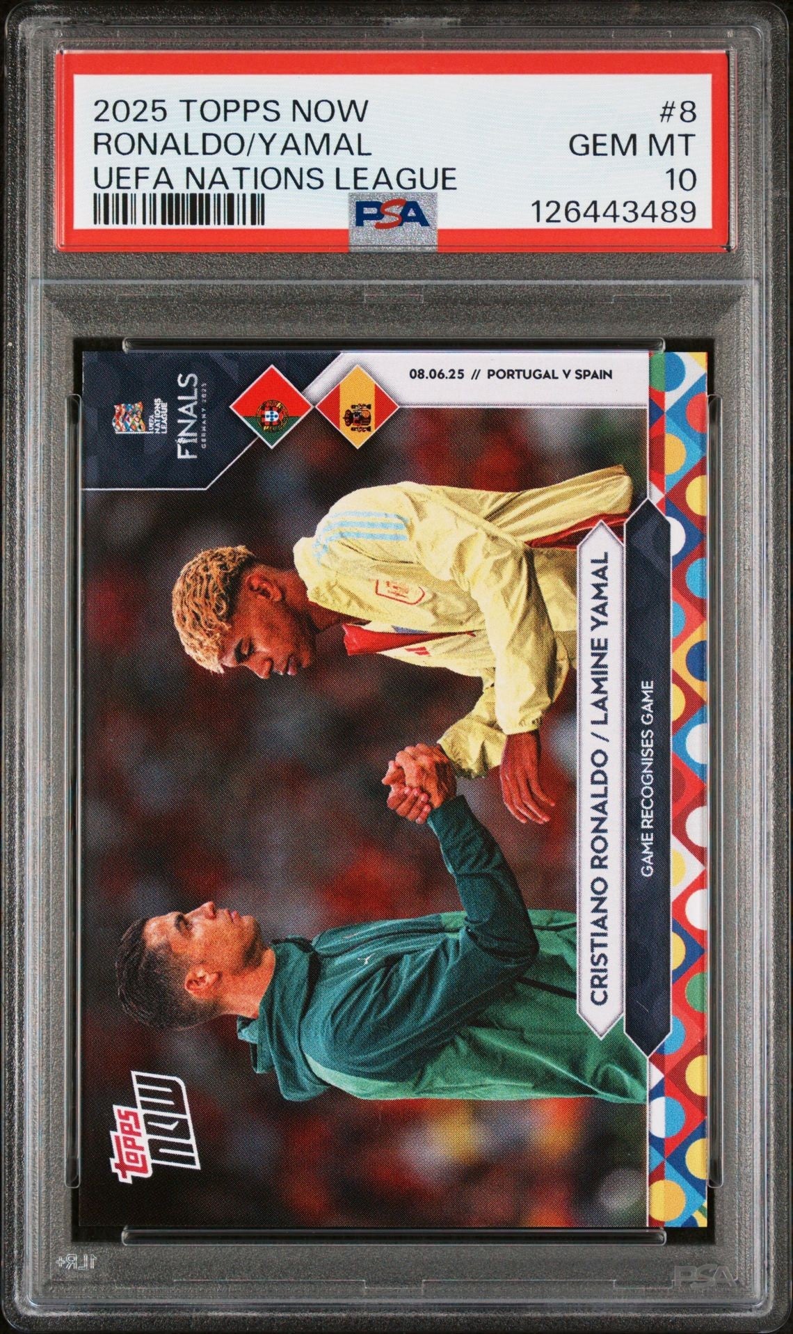 Topps NOW Cristiano Ronaldo & Lamine Yamal - 2025 UEFA Nations League PSA 10
