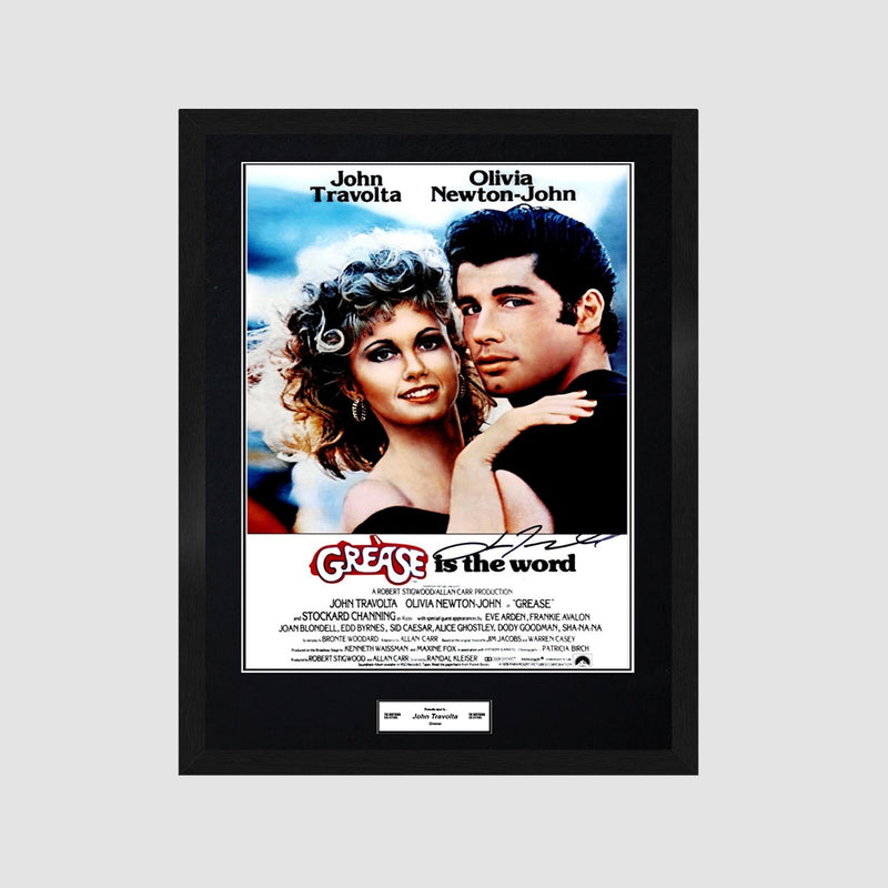 John Travolta Signed Grease Film Poster