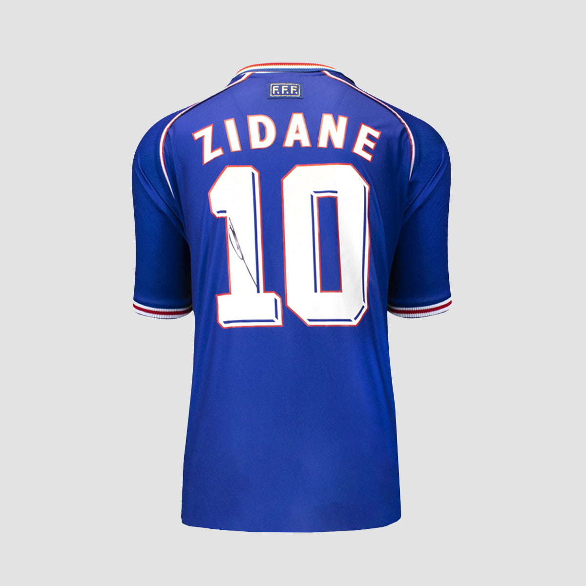 ZINEDINE ZIDANE BACK SIGNED FRANCE 1998 HOME SHIRT