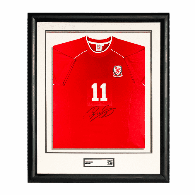 Ryan Giggs Front Signed Retro Wales Home Shirt (Framed) - The Bootroom Collection
