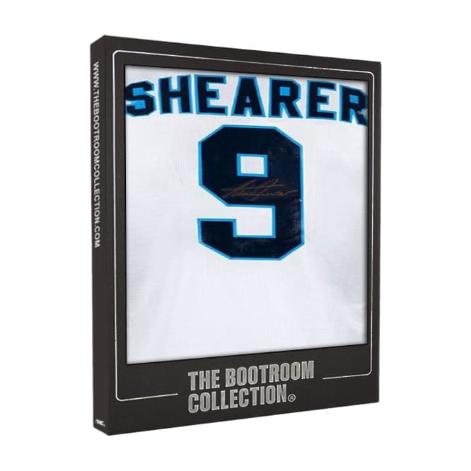 Alan Shearer Signed England Shirt - EURO 96, Number 9, Gold Signature (Boxed) - The Bootroom Collection