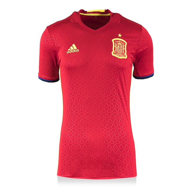 Xabi Alonso Back Signed Spain 2016-17 Home Shirt (Framed) - The Bootroom Collection