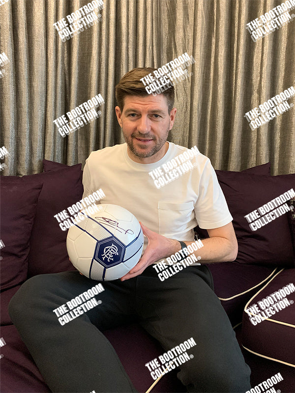Steven Gerrard Signed Rangers Football - The Bootroom Collection
