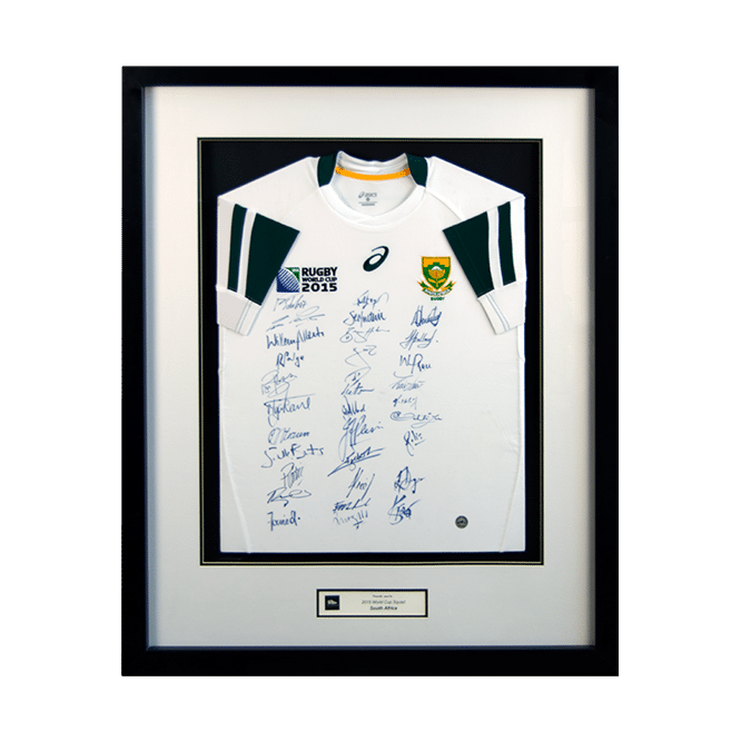 South Africa Squad Signed 2015 Rugby World Cup Framed Away Shirt - The Bootroom Collection