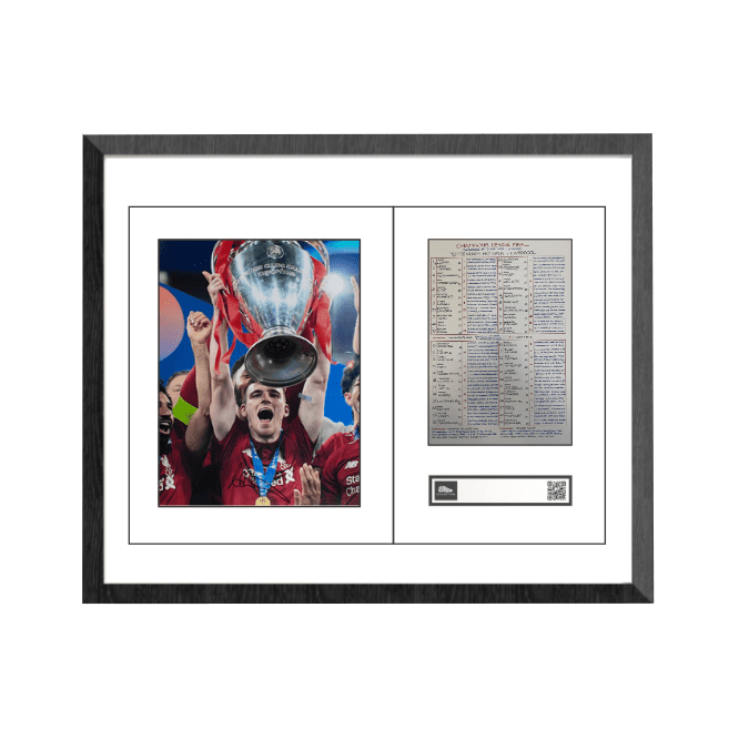 Andy Robertson Liverpool Image 2019 UEFA Champions League Winner In Commentary Chart Frame - The Bootroom Collection