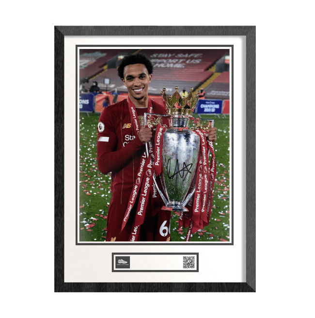 Trent Alexander-Arnold Liverpool Signed Image 19/20 EPL Champions Trophy Lift (Framed) - The Bootroom Collection