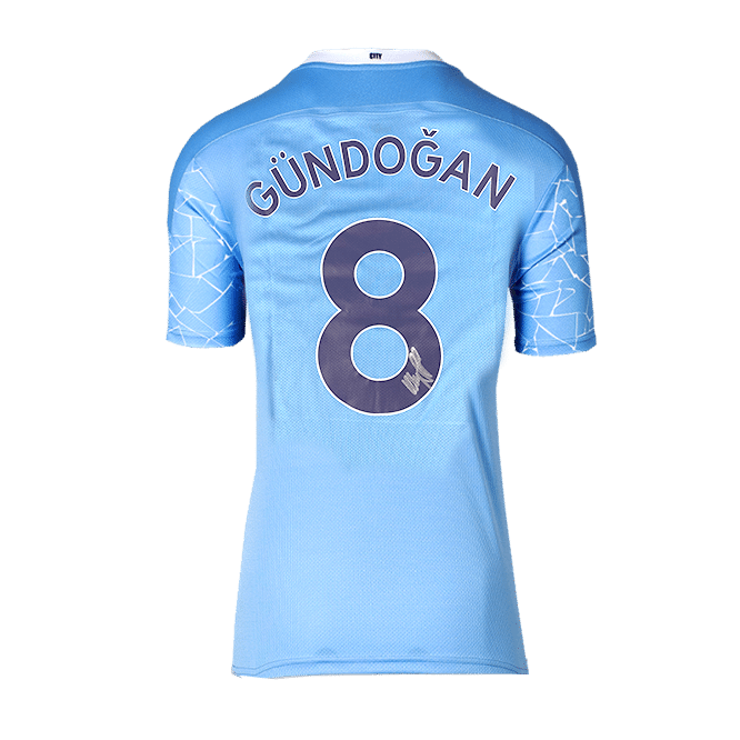 Ilkay Gundogan Back signed Manchester City 2020-21 home Shirt (Boxed) - The Bootroom Collection