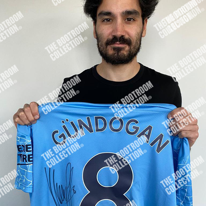 Ilkay Gundogan Back signed Manchester City 2020-21 home Shirt (Boxed) - The Bootroom Collection