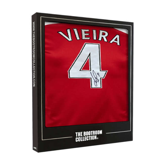 Patrick Vieira Signed 2017-18 Arsenal Shirt (Boxed) - The Bootroom Collection
