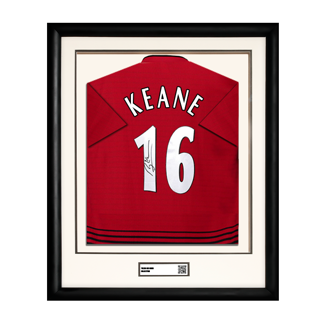 Roy Keane Signed Manchester United 16 Shirt (Framed) (Framed) - The Bootroom Collection