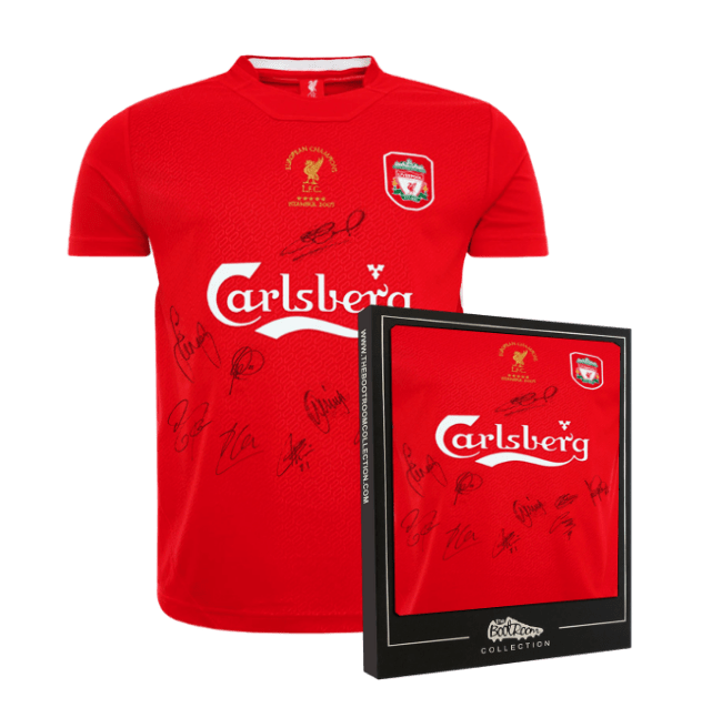 Liverpool 2005 Shirt Signed By Ten: Istanbul '05 Special Edition (Boxed) - The Bootroom Collection