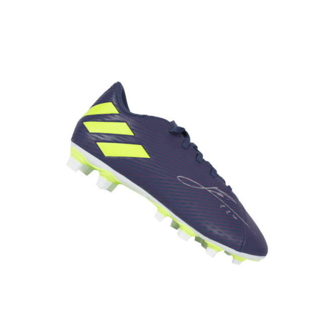 Lionel Messi Official Signed Purple & Green Adidas Nemeziz Messi Boot - The Bootroom Collection