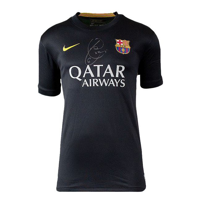 Xavi Back Signed FC Barcelona 2013-14 Third Shirt (Boxed) - The Bootroom Collection
