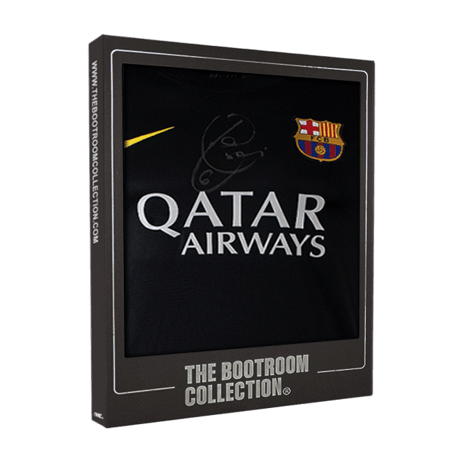 Xavi Back Signed FC Barcelona 2013-14 Third Shirt (Boxed) - The Bootroom Collection