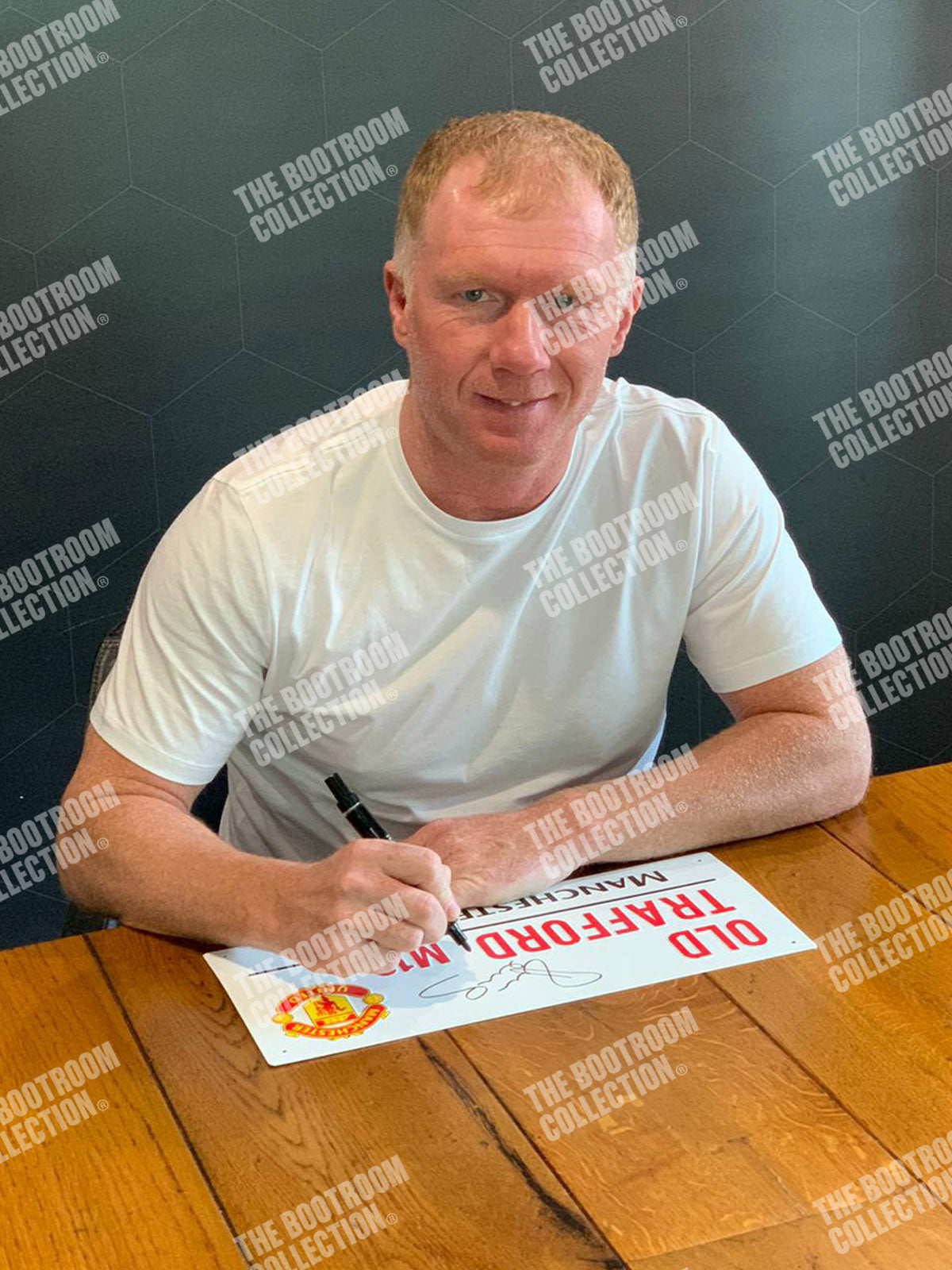 Paul Scholes Signed Manchester United Street Sign - The Bootroom Collection