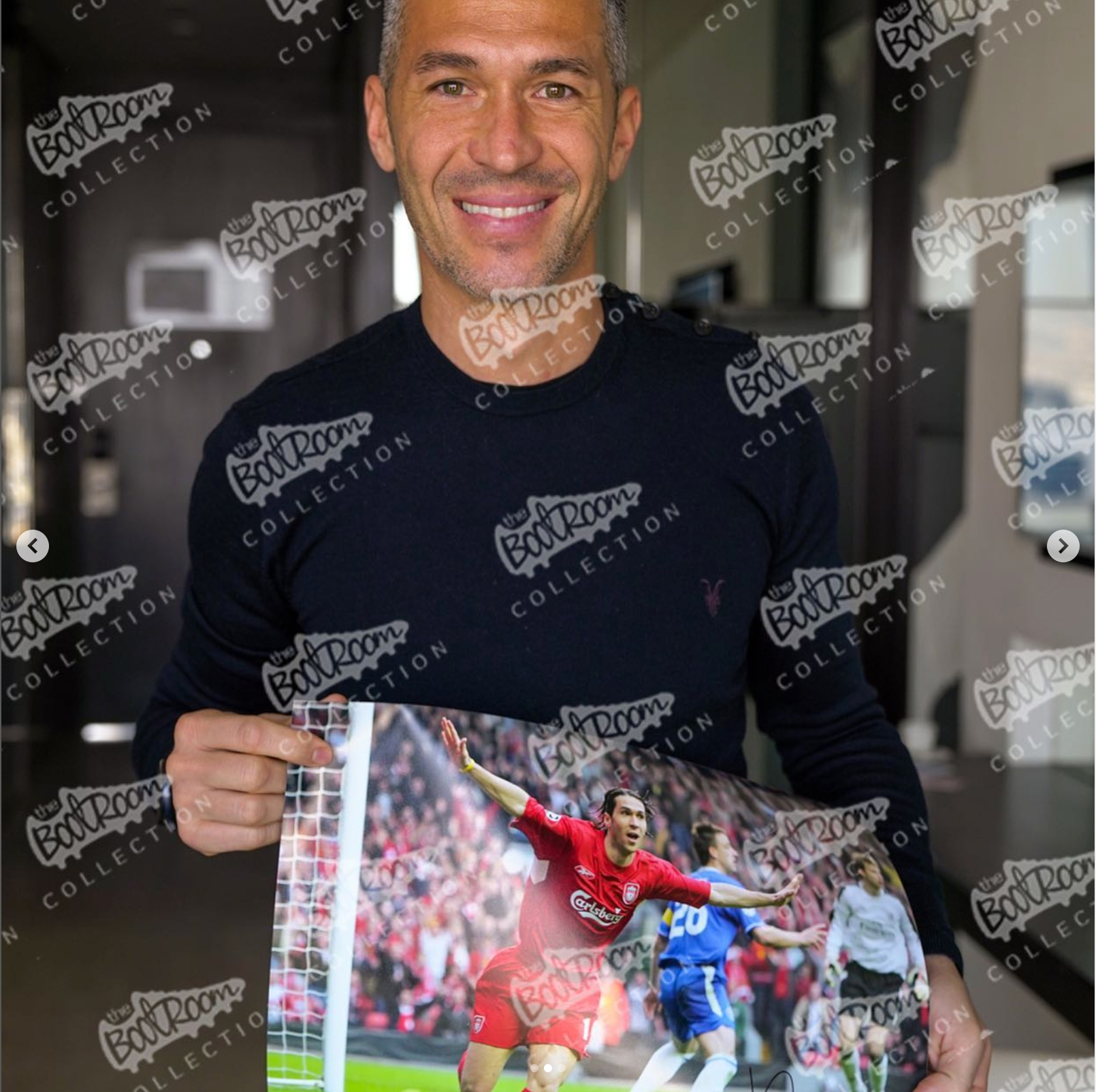Luis Garcia Signed Liverpool Photo: 2005 UEFA Champions League Semi-Final 'Ghost Goal' (Framed) - The Bootroom Collection