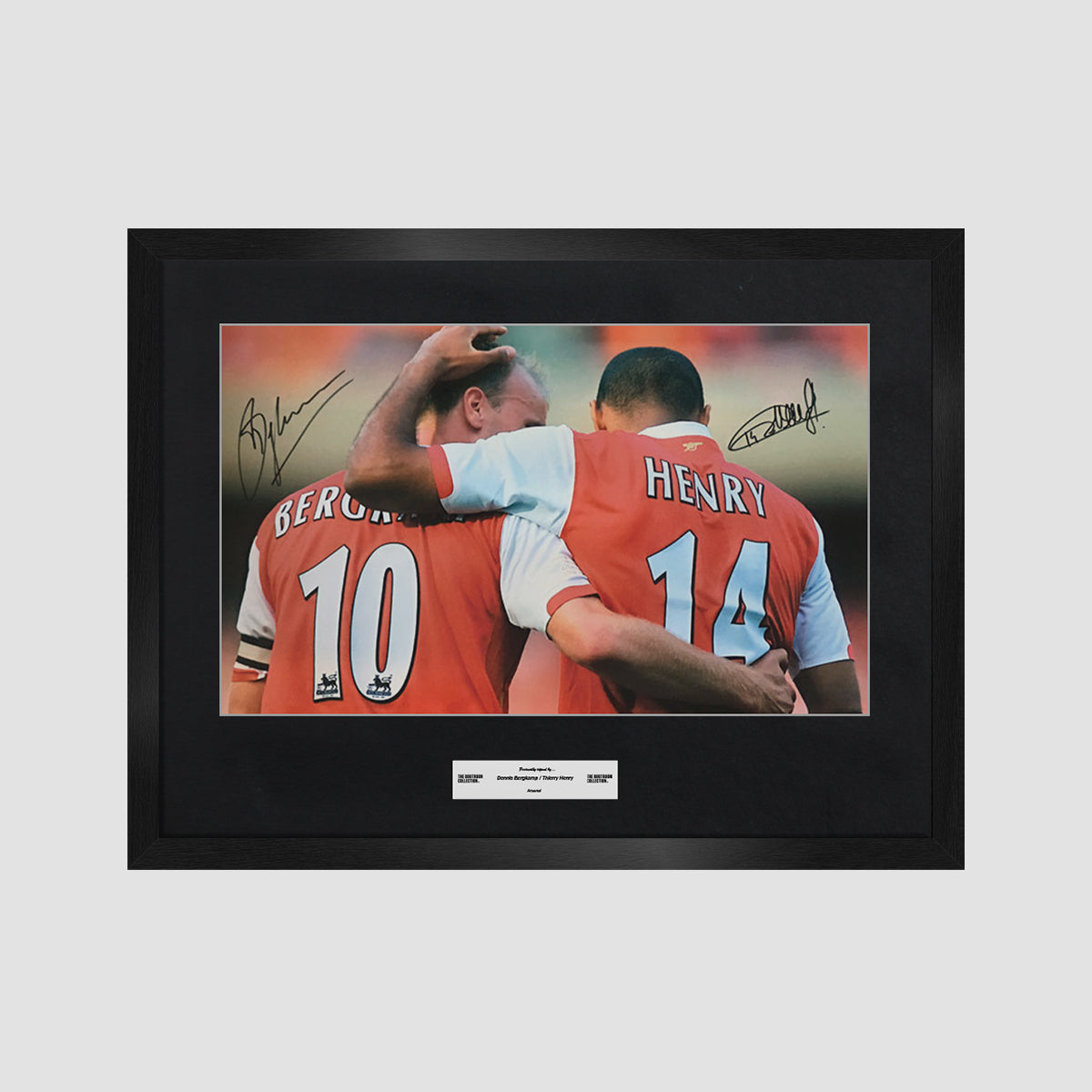 Thierry Henry & Dennis Bergkamp Dual Signed Arsenal Photo (Framed)