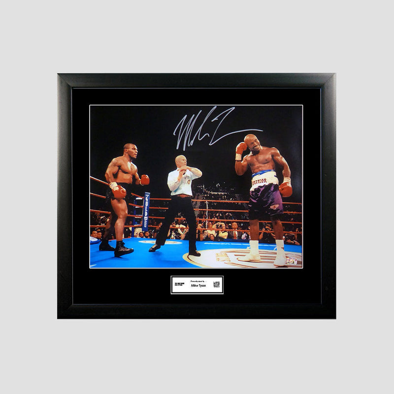 Mike Tyson Signed Boxing Image 20x16: Tyson Bites Holyfield (Framed) - The Bootroom Collection